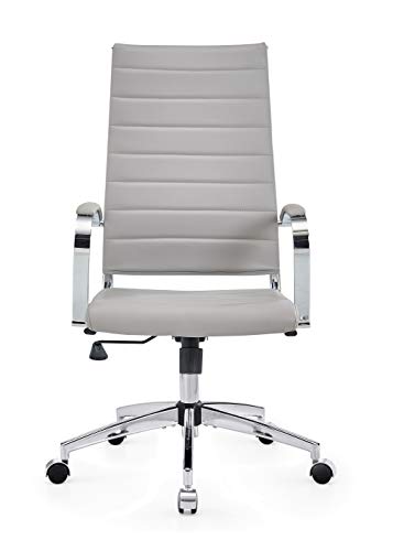 lux Modern Gold Office Desk Chairs Modern Office Desk Chair with Wheels and arms Ergo Chairs high Back Chair Computer Leather Modern Chair Leather Office Executive Chair (GD-White)