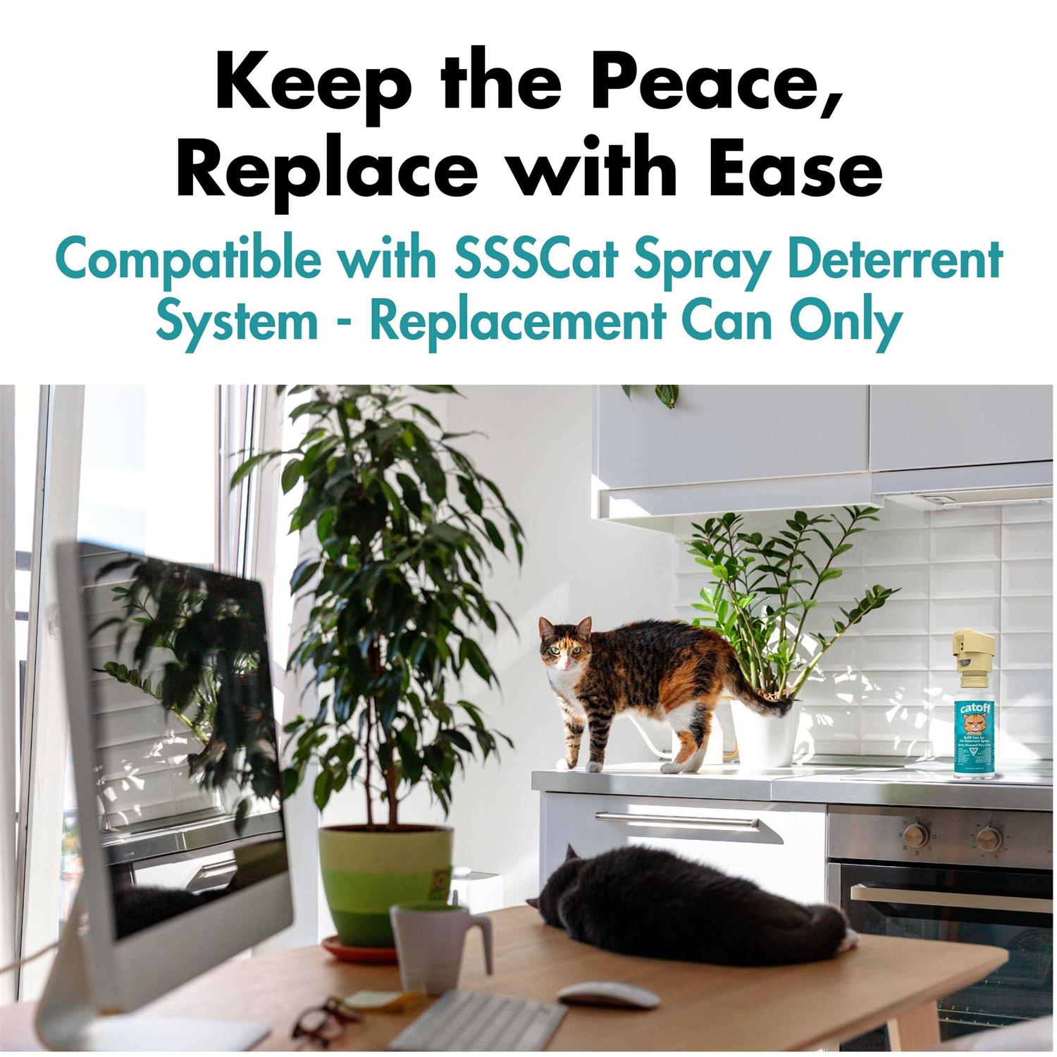 CatOFF Pack Refill Compatible with SSSCAT Indoor Cat Deterrent Spray System - Pet Supplies online store