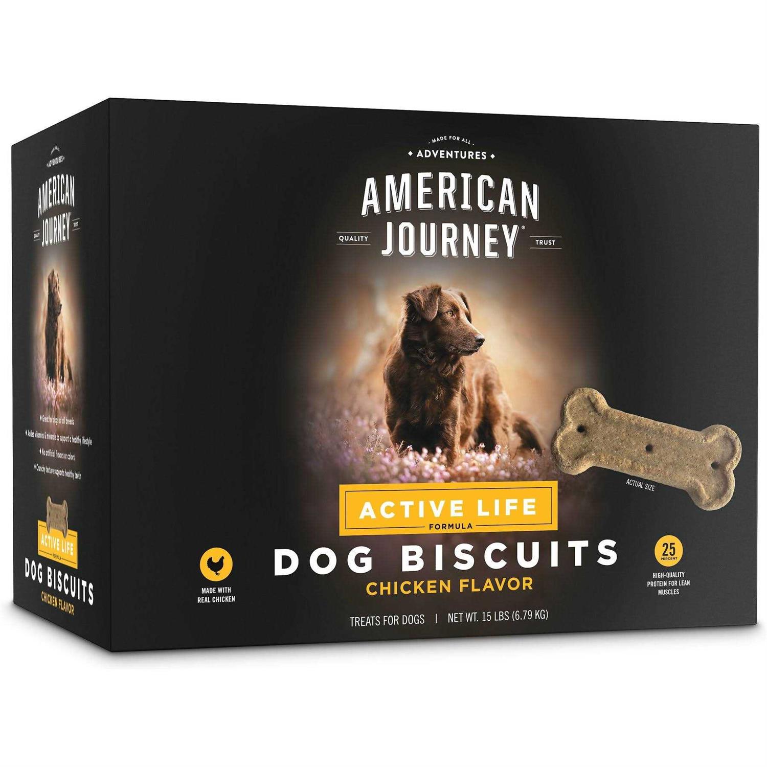 American Journey Active Life Chicken & Rice Flavor Large Biscuit Dog Treats - Pet Supplies online store