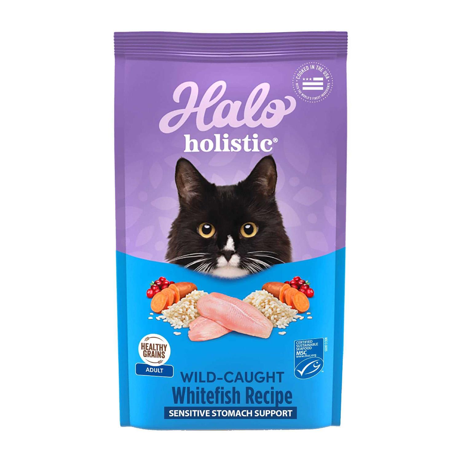 Halo Holistic Seafood Medley Sensitive Stomach Dry Cat Food - Pet Supplies online store