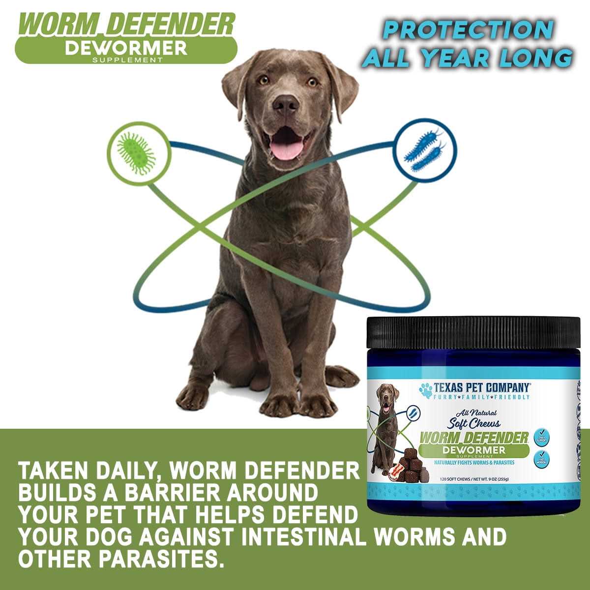 Texas Pet Company Worm Defender Soft Chews Supplement - Pet Supplies online store