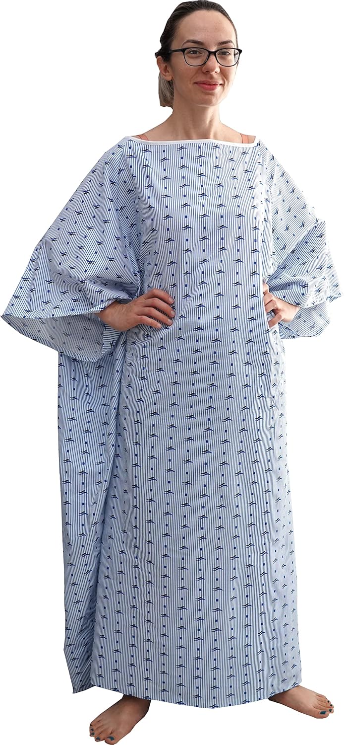 3 Pack - 10XL Hospital Hospital Gown with Tie Back Oversized Bariatric Hospital Gown Washable Patient Robe Big Size Hospital Gown