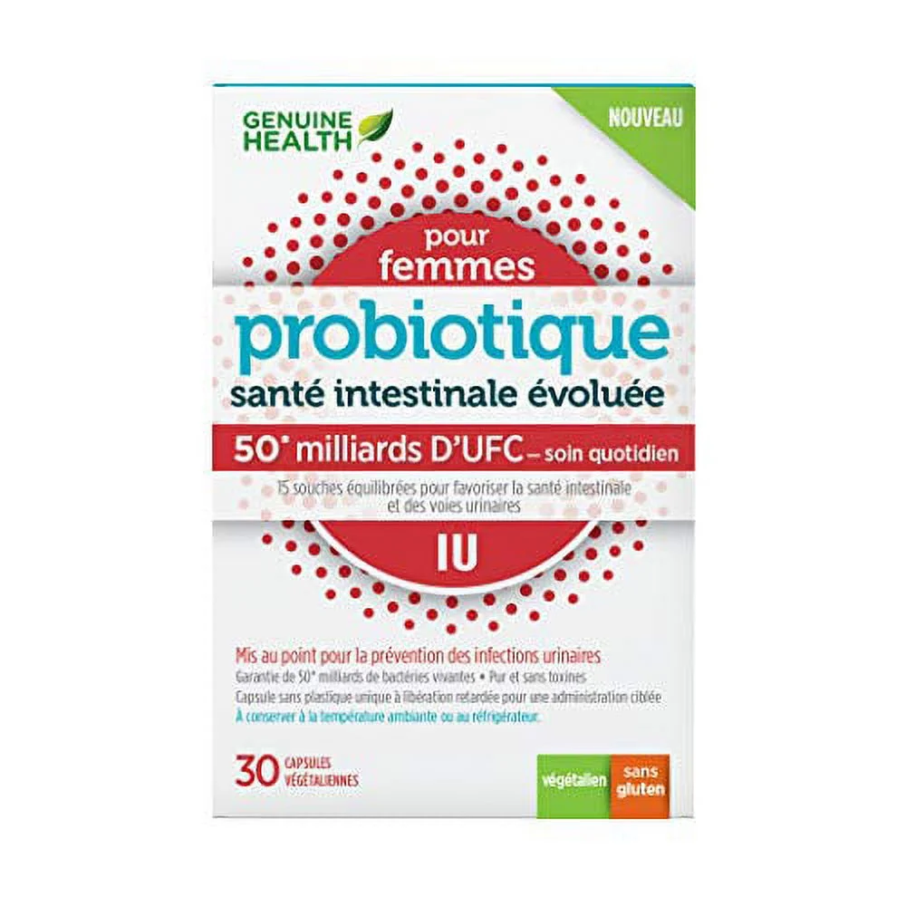GENUINE HEALTH UTI Women's Advanced Gut Health Probiotic, 30 CT
