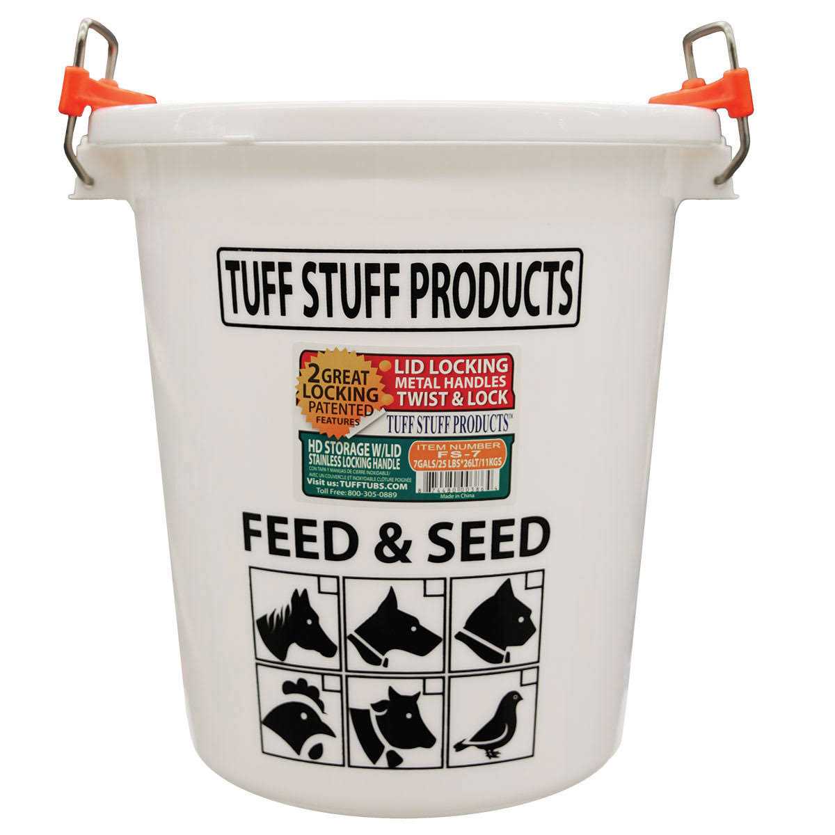 Tuff Stuff Feed & Seed Storage Drum with Lid - Pet Supplies online store