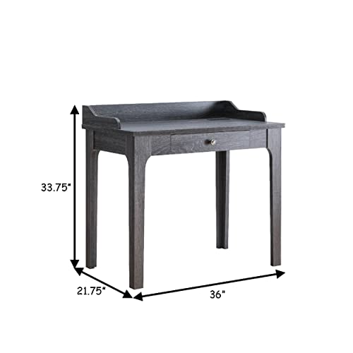 Benjara 36 Inch Ethan 1 Drawer Desk with Power and Dual USB Outlet, White