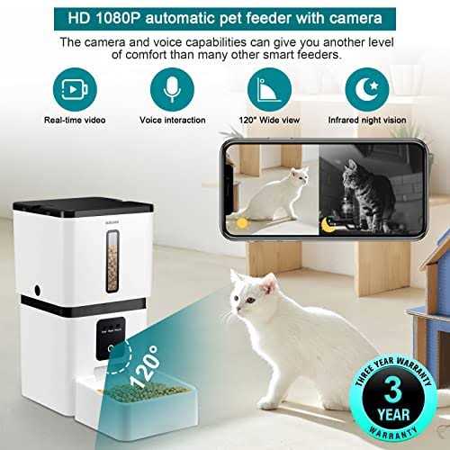 DoHonest Automatic Dog Feeder with Camera 5G WiFi Easy Setup 8L Motion Detection Smart Cat Food Dispenser 1080P HD Video Recording 2-Way Audio - Pet Supplies online store