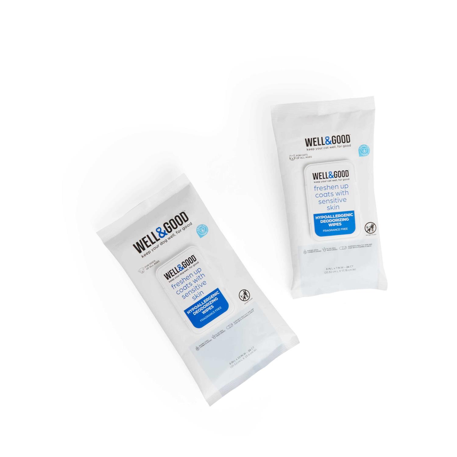Well & Good Unscented Hypoallergenic Cat Wipes - Pet Supplies online store