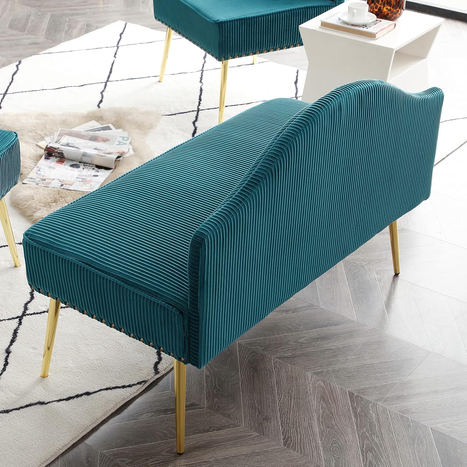 Yoluckea Modern Velvet Loveseat Sofa 46.5