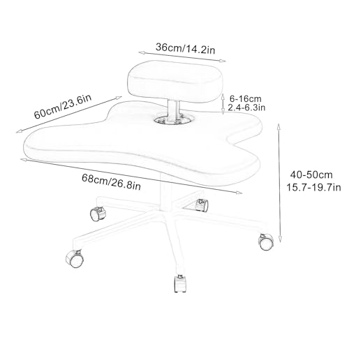 Kneeling Chair, Meditation Chair, Cross-Legged kneeling Chair for Office or Home, Ergonomic Kneeling Chair on Wheels, Height-Adjustable, Flexible Design for Fidgety Sitters