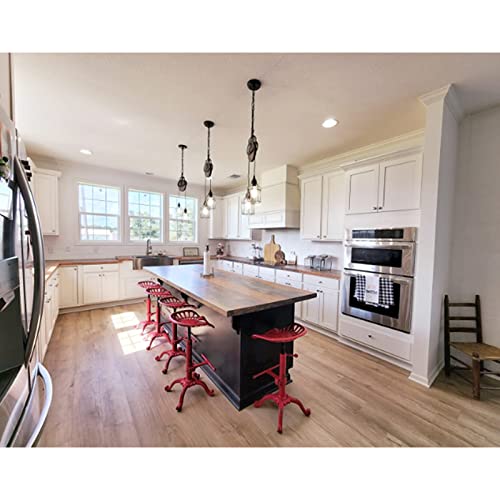 Vintage Tractor Seat Bar Stools Rustic 20-27inch Counter Height Adjustable Kitchen Island Chair Industrial Swivel Saddle Seat for Coffee House Office