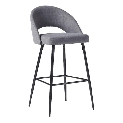 Walker Edison 2-Piece Modern Metal-Frame Upholstered Barstool, Set of 2, Mushroom