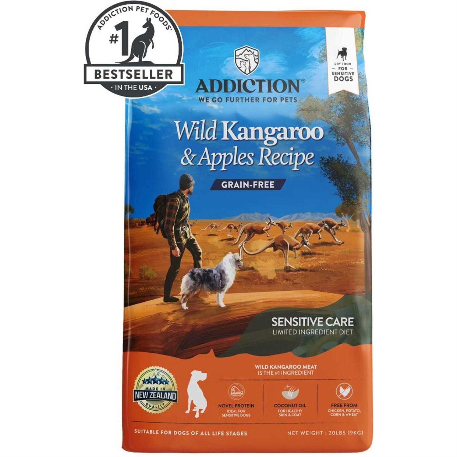 Addiction Wild Kangaroo & Apples Dry Dog Food Limited Ingredient Premium Protein - Pet Supplies online store