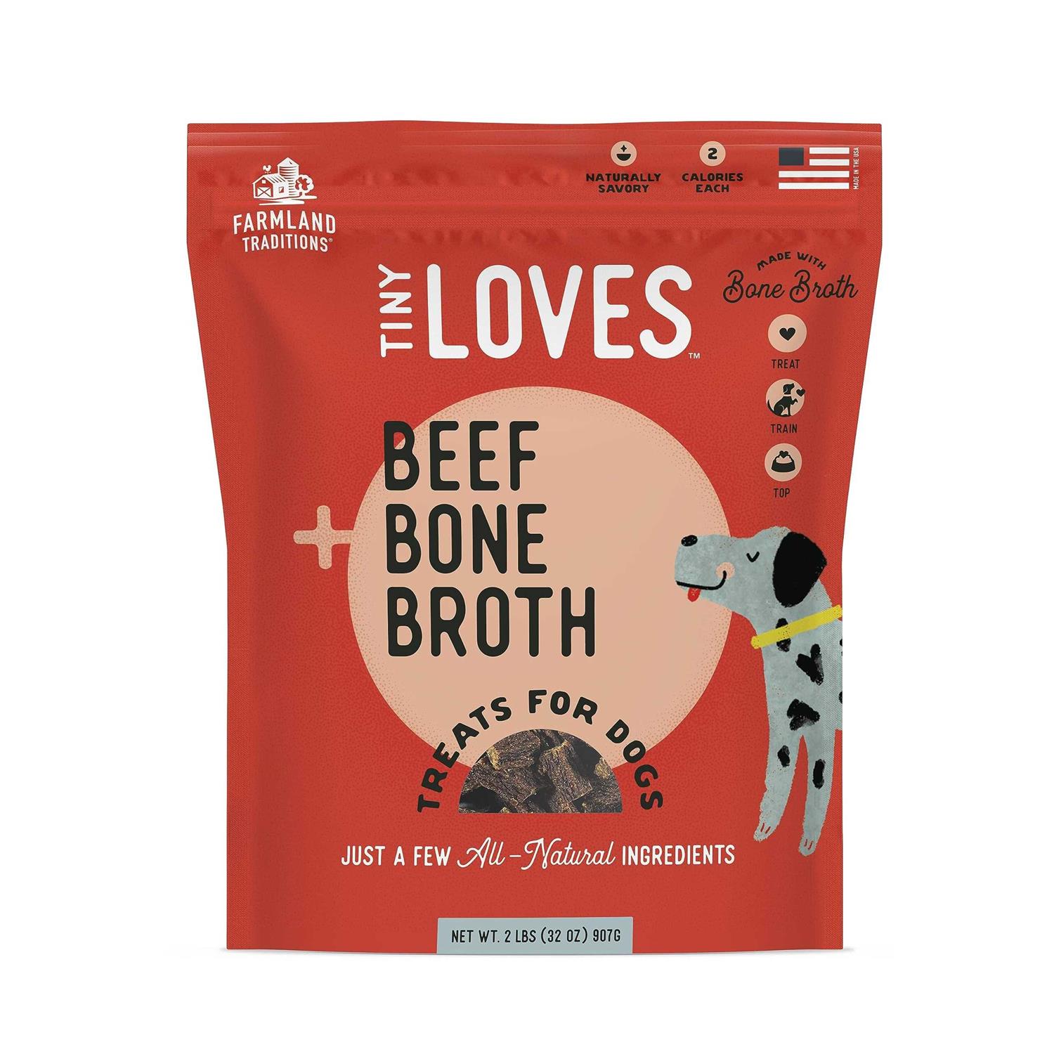 Farmland Traditions Tiny Loves Beef with Bone Broth Flavored Jerky Dog Treats - Pet Supplies online store
