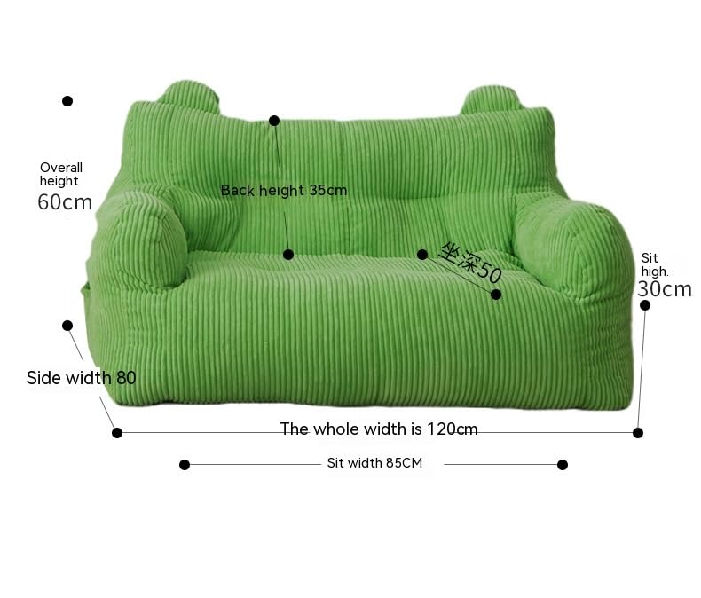 Lightweight Double Sofa with Armrests in Velvet Fabric - Stylish, Comfortable, and Portable (Yellow,&Pedal)