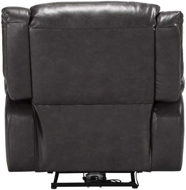 Imogen Recliner (Power Motion), Gray Leather-Aire 54807