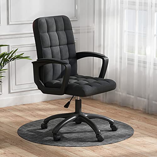 Pu Leather Desk Chairs with Wheels,Ergonomic Computer Chair Mid Century High Back Desk Chair,Swivel Executive Chair Comfortable Adjustable Gaming Chair for Heavy People 330lbs