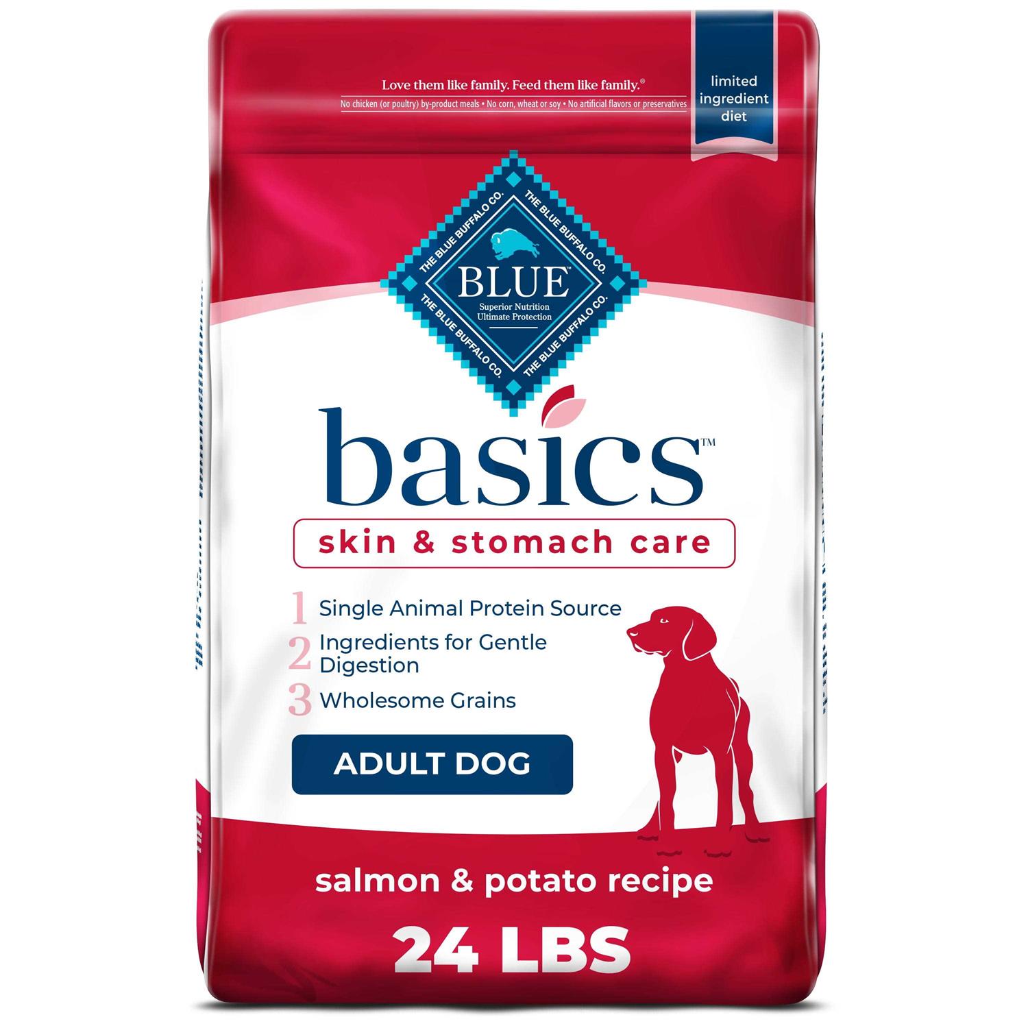 Blue Buffalo Basics Salmon & Potato Skin Stomach Care Adult Dry Dog Food - Pet Supplies online store
