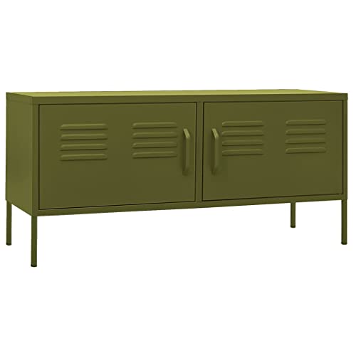 TV Cabinet,Living Room Cabinet,Modern Tv Stand,Enertainment Stand,Media Stand,Features Levellers on The Bottom,Suitable for Bedrooms, Living Rooms,Olive Green 41.3
