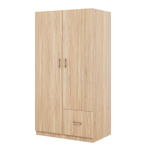 SOFTSEA 2 Door Wardrobe Closet with Drawer, 71