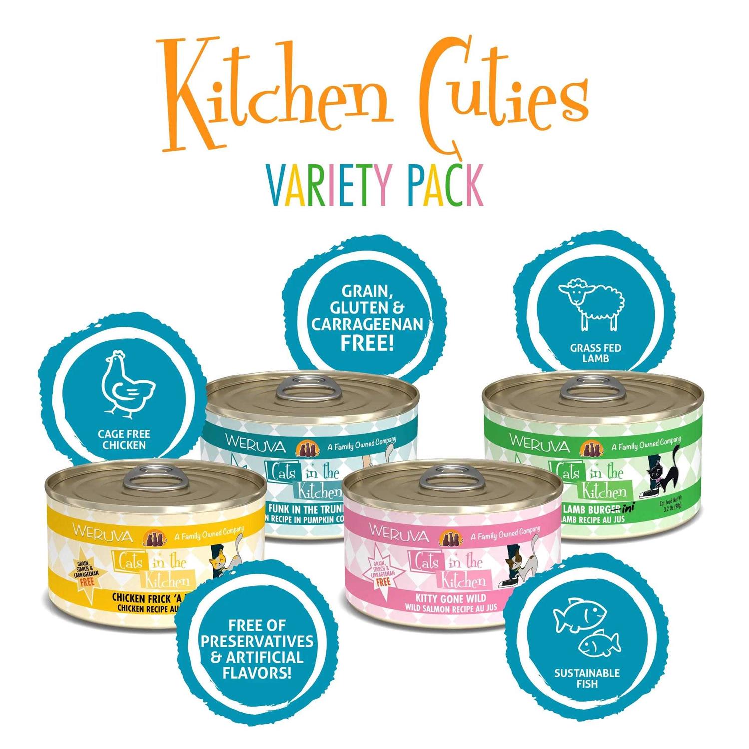 Weruva Cats in the Kitchen Cuties Cat Food Variety Pack - Pet Supplies online store
