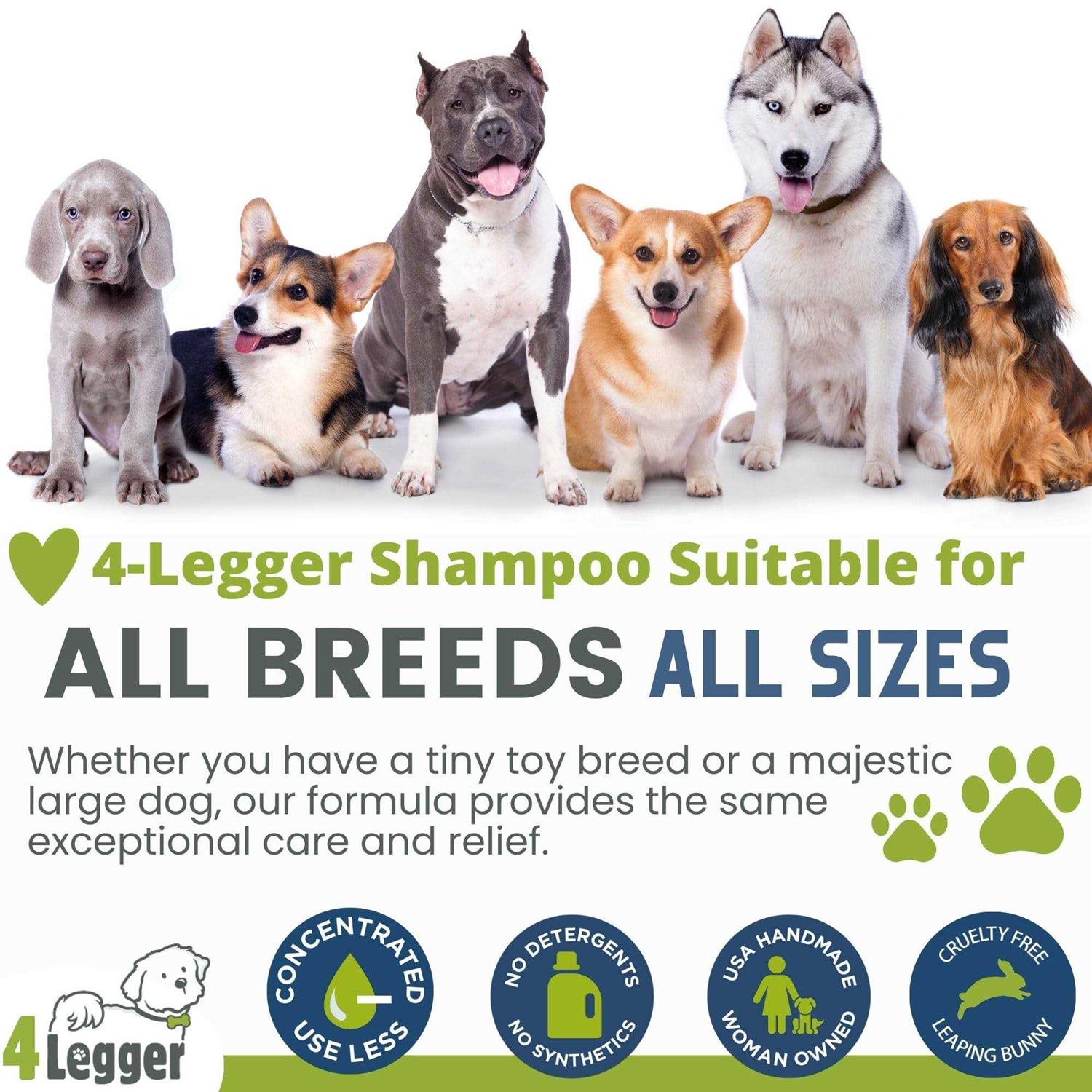 4Legger 4-Legger Certified Organic Dog Shampoo All Natural and Hypoallergenic with Aloe and Lemongrass - Pet Supplies online store