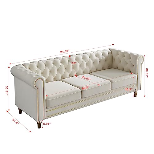 Chesterfield Sofa with Rolled Arms, 84.65