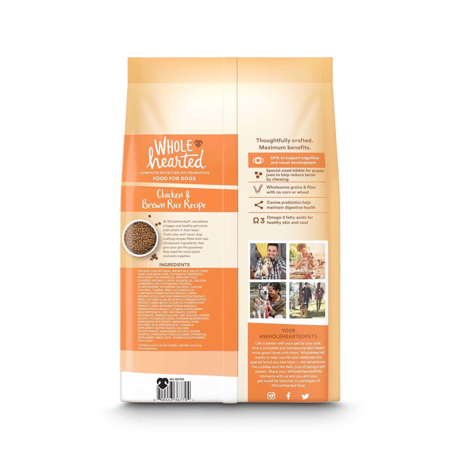 WholeHearted All Breed Chicken and Brown Rice Recipe Dry Puppy Food - Pet Supplies online store