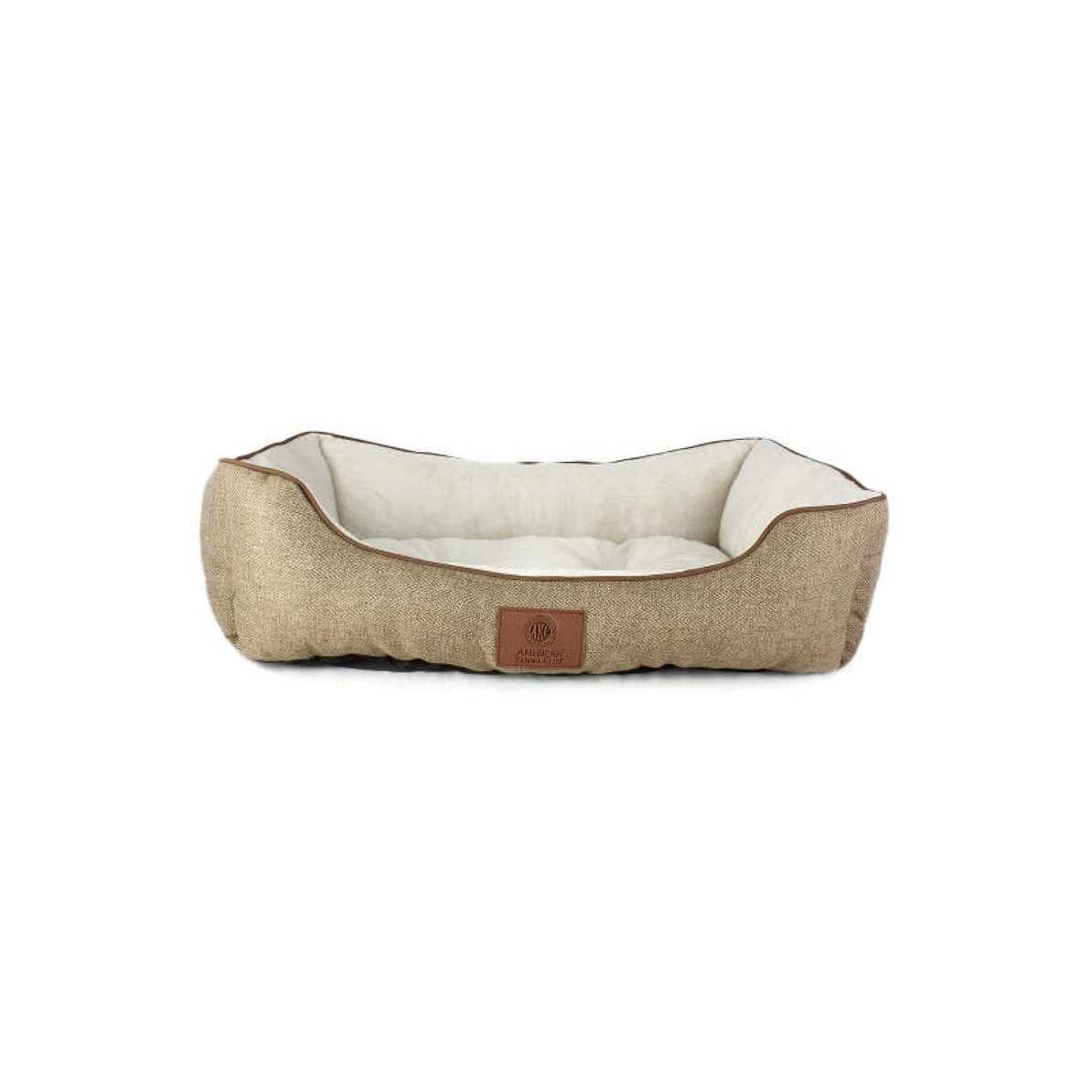 American Kennel Club Taupe Herringbone Cuddler Pet Bed - Pet Supplies online store