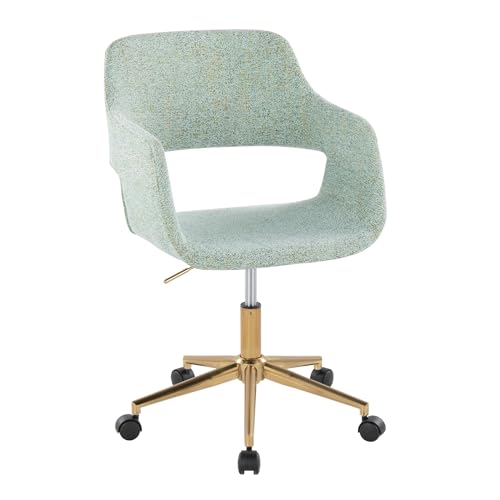 LumiSource Margarite Task Chair, Home Office Chair with Wheels, Black Office Chair, Computer Chair, Home Office Desk Chair Comfy, Contemporary Desk Chair (Cream Faux Leather)