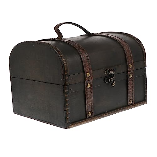 ABOOFAN 3pcs Storage Box Grey Decor Storage Chest Dragon Apothecary Cabinet Storage Trunk Treasure Jewelry Chest Wooden Crates Wood Crate Vintage Decor Wooden Case With Lock Tray