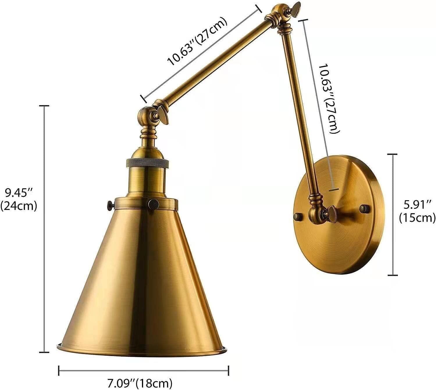 Industrial Swing Arm Metal Wall Sconce Up Down Adjustable Wall Lamp Wall Mounted Lighting Fixture, Wall Lamps