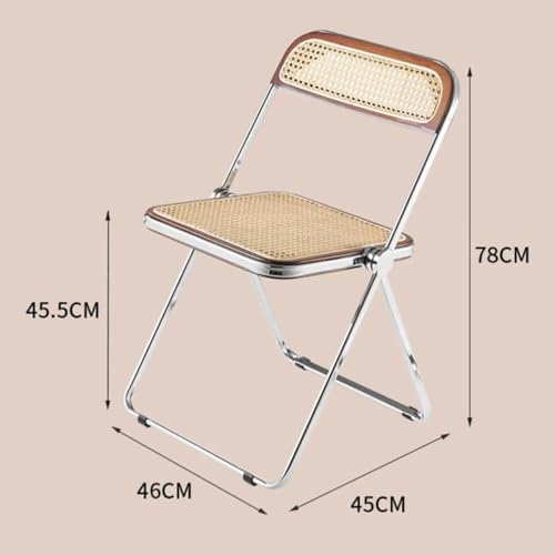 Outdoor Folding Rattan Chair/home Chair, Conference Folding Chair, Office Chair/rattan Stool Chair(Wood color)