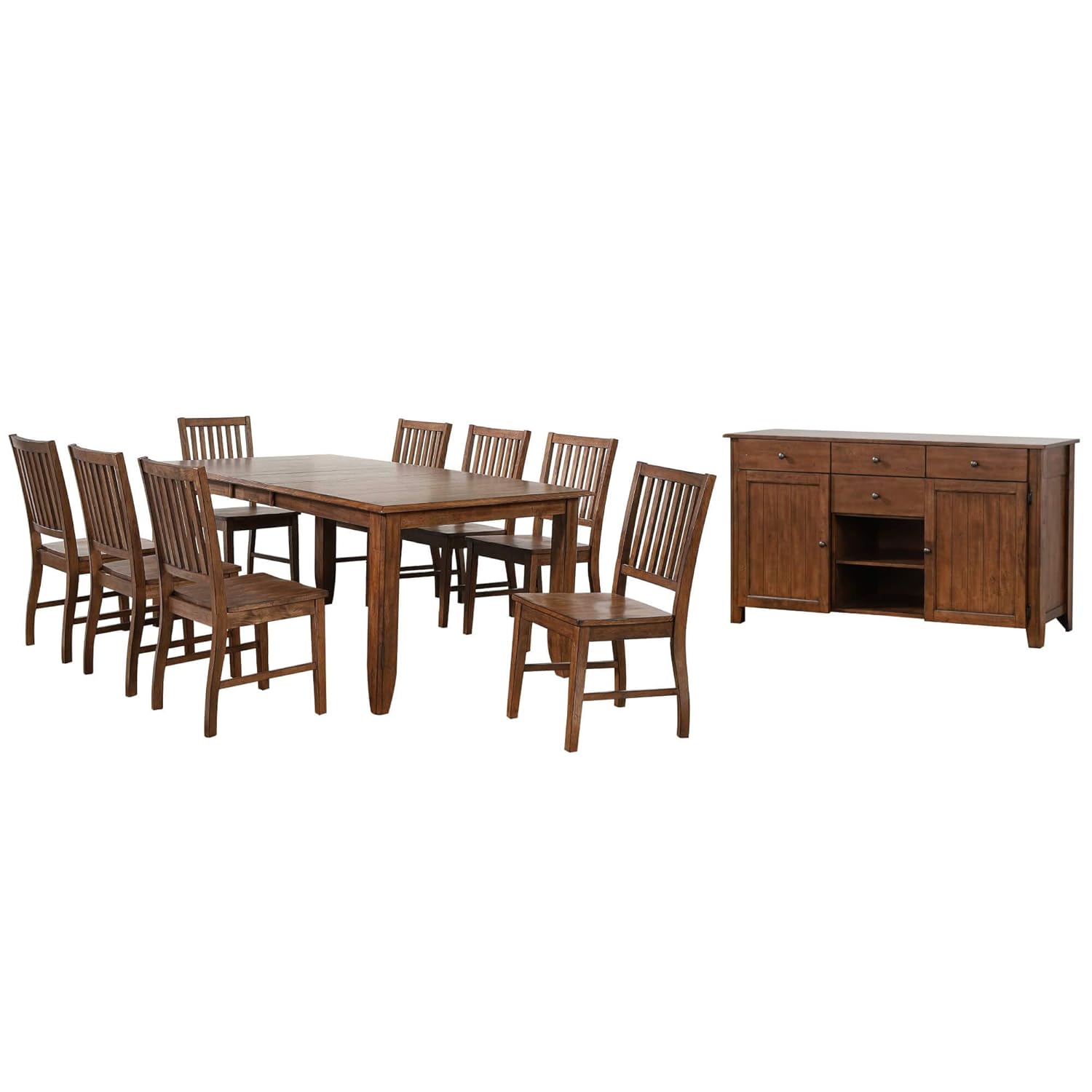 Sunset Trading Simply Brook Dining Table Set, Amish Brown