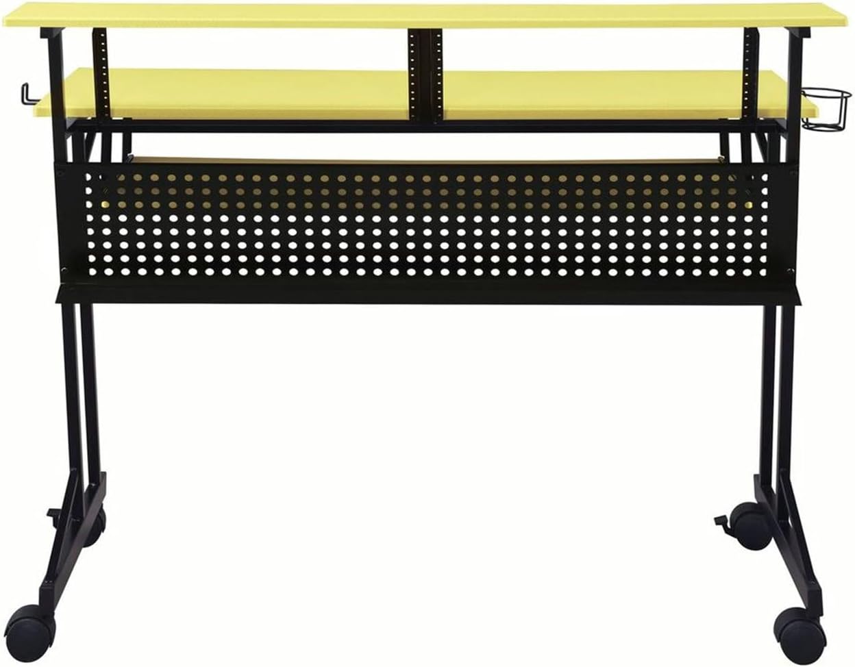 Music Studio Table, Computer Desk,Music Recording Studio Desk Yellow & Black