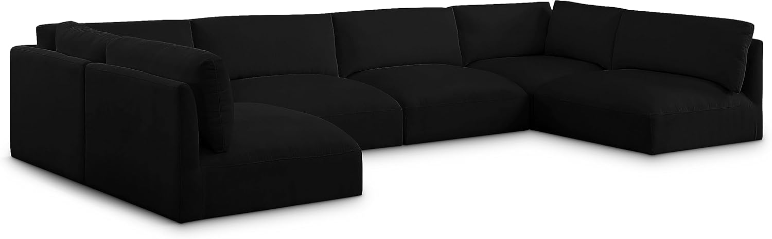 Meridian Furniture Ease Collection Modern | Contemporary Upholstered Sectional with Soft Fabric, Modular, 152