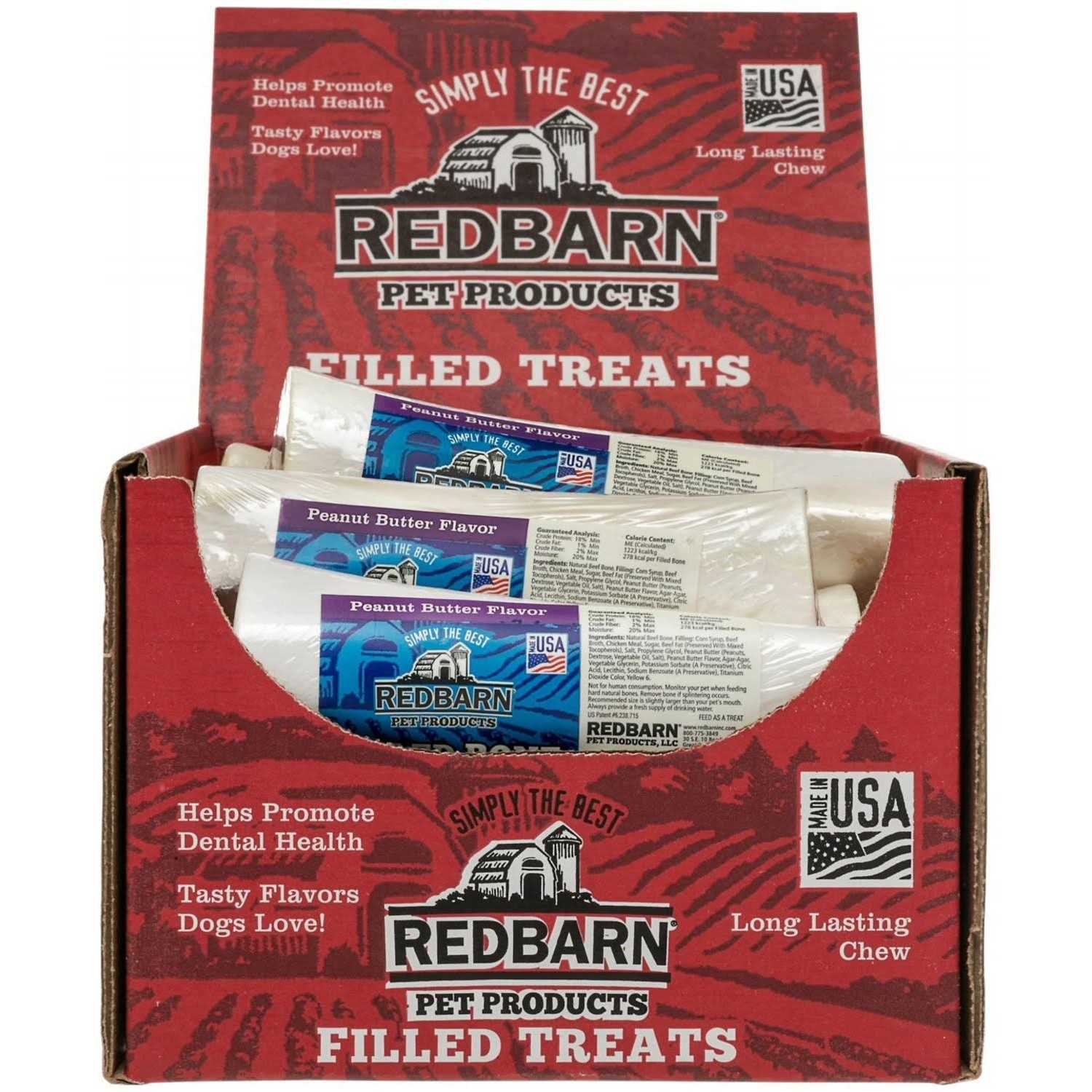 Redbarn Small Peanut Butter Filled Bones Dog Treats - Pet Supplies online store