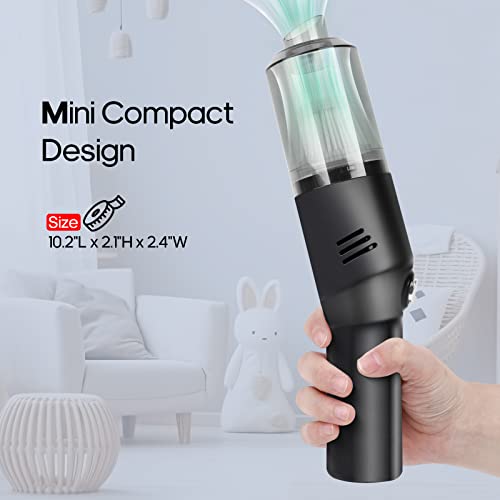 Portable Mini Car Vacuum Cleaner, High Power Cordless(400g) Handheld Rechargeable Vacuum Cleaner for Desk V06