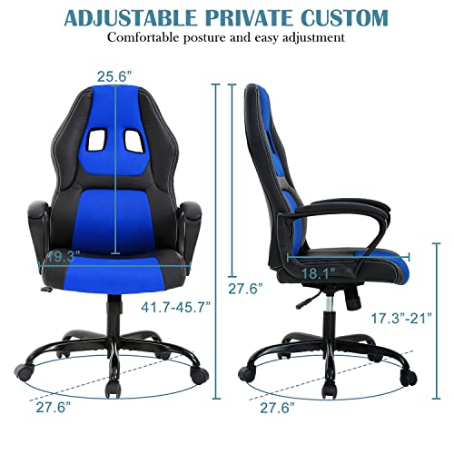 Video Gaming Chair, Ergonomic Office Chair Computer Chair Leather Desk Chair Racing Chair, Comfy Massage Chair, Rolling Chair Silla Gamer Chair Cheap Gaming Chairs for Adults and Kids, Red Chair