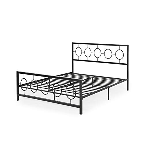 Great Deal Furniture Modern Iron Twin Bed Frame, Flat Black