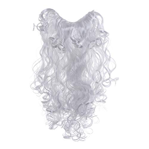 Amosfun Santa Claus Beard Christmas Gnome Beard Santa Costume Gnome Beard Costume Masks Santa Claus Wig Santa Outfit Beard Short Beard Santa Christmas Costume White Cosplay White