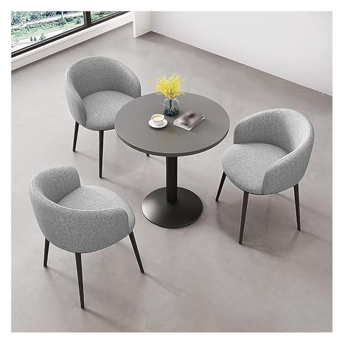 Office Reception Room Club Table,1 Table 3 Chairs,Small Conference Room Tables,Coffee Table and Chair Set,Round Table Simple Kitchen Dining Table,Meetings Negotiation Table,Save Space (Color