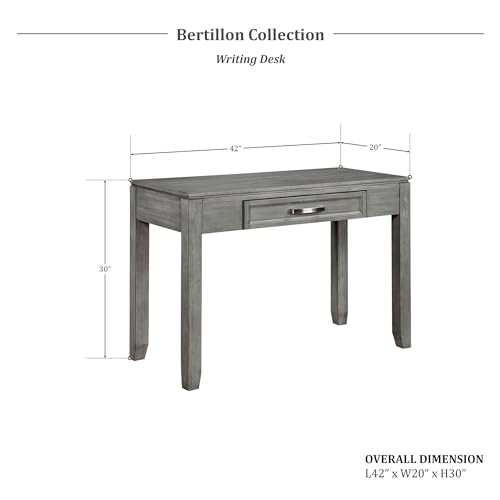 Lexicon Home Office Desk Writing Desk Computer Table Modern Design Desk with One Drawer, 42'' Study Computer Desk, Makeup Vanity Table, Grey