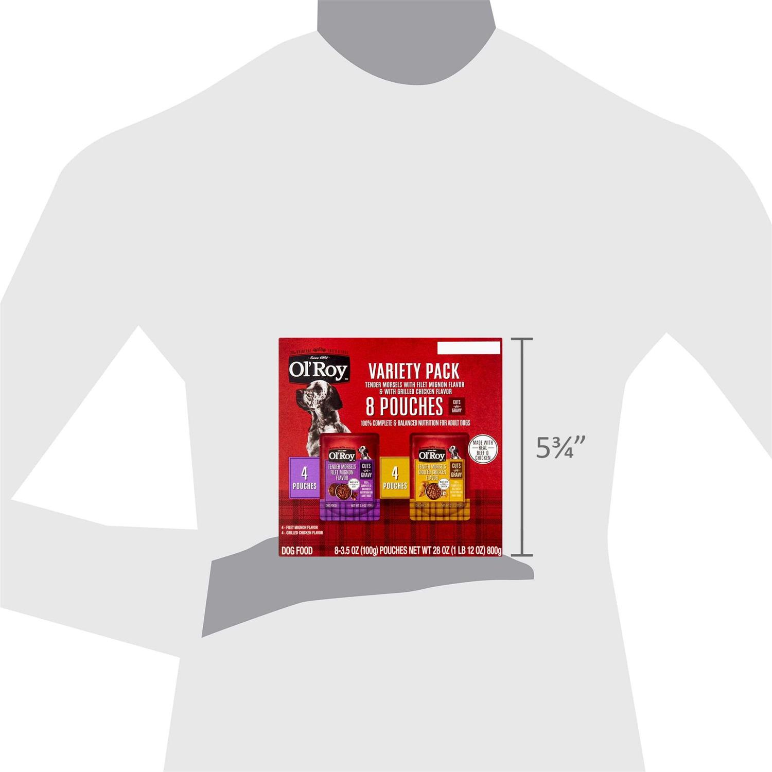 Ol' Roy Cuts in Gravy Wet Dog Food Variety Pack, Tender Morsels Filet Mignon Flavor and Tender Morsels Grilled Chicken Flavor - Pet Supplies online store