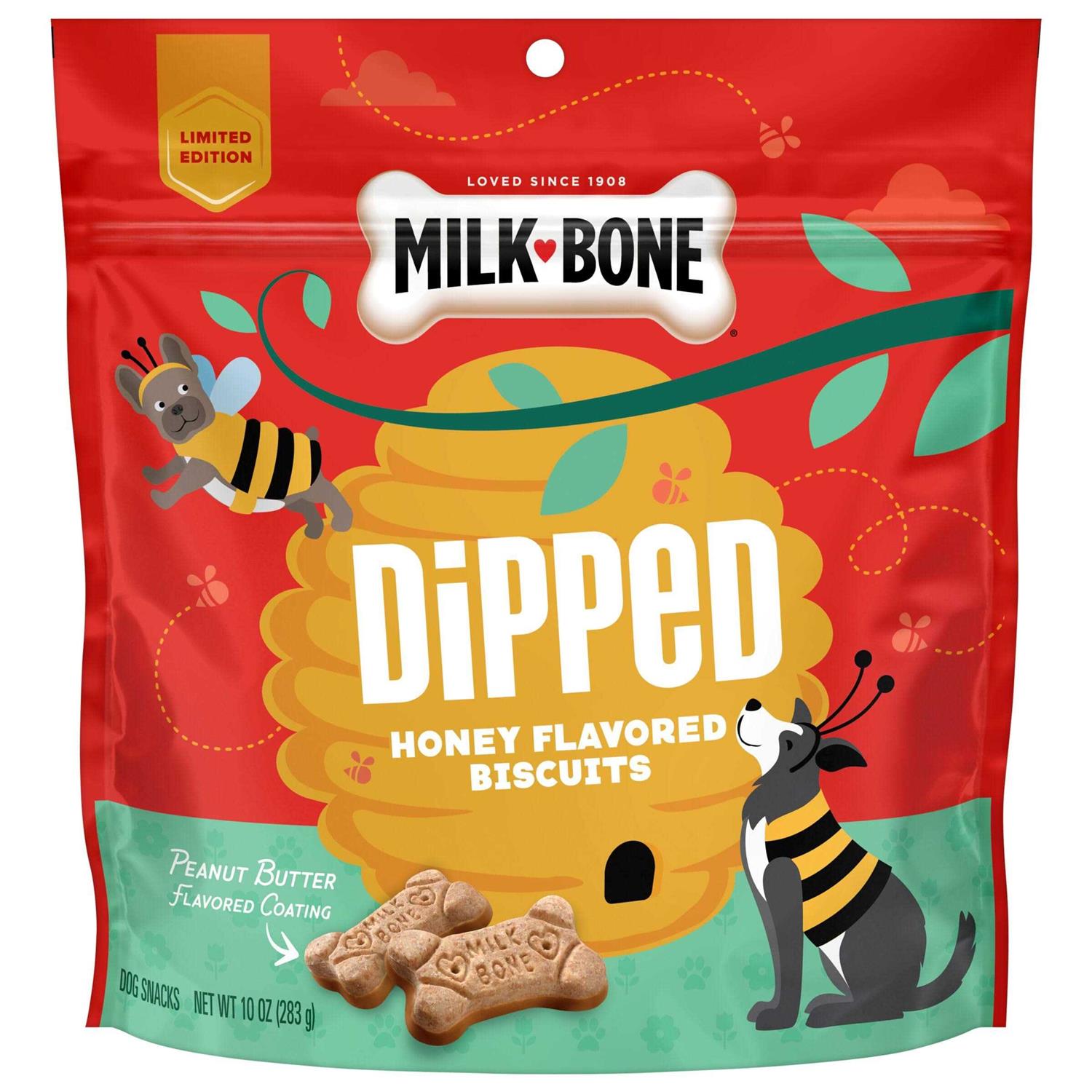 Milk-Bone Dipped Honey & Peanut Butter Flavored Biscuits Dog Treats - Pet Supplies online store