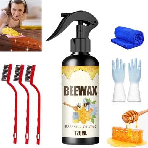 Natural Micro-Molecularized Beeswax Spray, Bees Wax Furniture Polish And Cleaner, Beeswax Spray Cleaner & Restorer Bundle, Wood Seasoning Beewax (1 Pcs)
