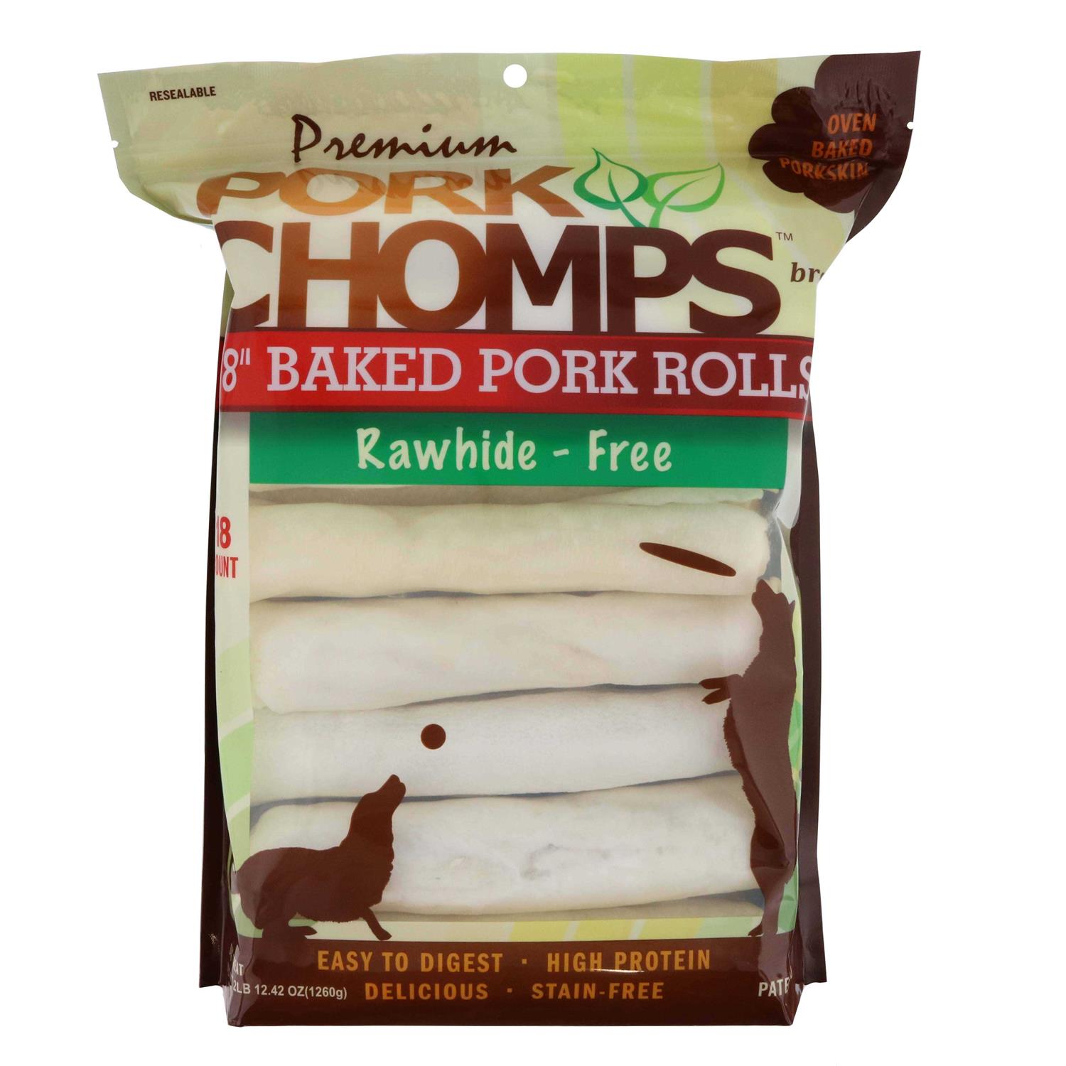 Pork Chomps Baked Pork Rolls Dog Treats - Pet Supplies online store