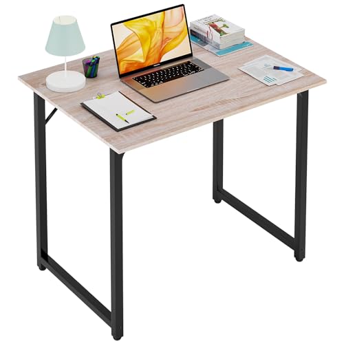 PayLessHere 39 inch Home Office Gaming Desk Modren Simple Style PC Wood and Metal Desk Workstation for Small Space,White Gold