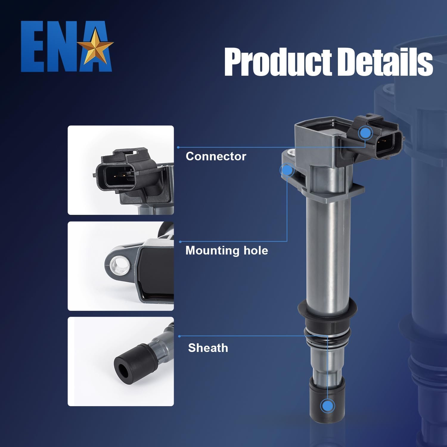 ENA Set of 1 Ignition Coil Pack Compatible with Dodge Jeep Mitsubishi Dakota Durango 1500 Nitro Cherokee Commander Raider 3.7L 3.9L 4.7L V6 V8 Replacement For UF270 UF399 UF297 C1231 56028138