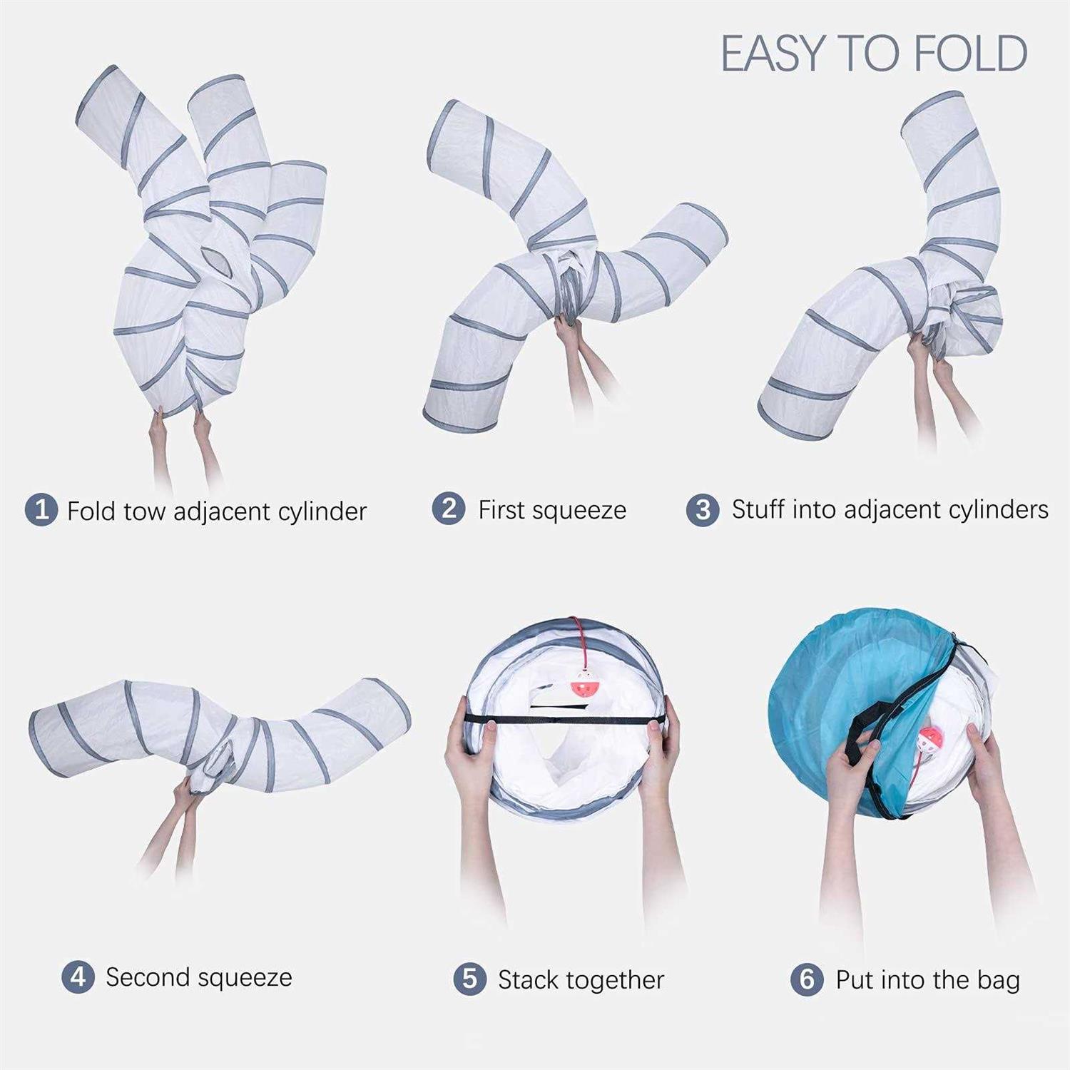 EgETOTA cat Tunnel for Indoor cats Large with Play Ball S-Shape 5 Way collapsible Interactive Peek Hole Pet Tube Toys - Pet Supplies online store