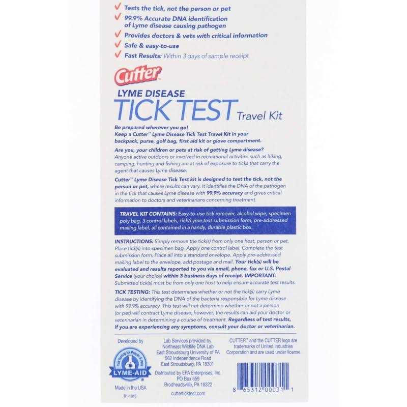 Cutter Lyme Disease Tick Test - Pet Supplies online store